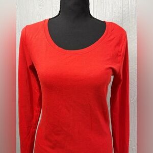 NO BOUNDARIES Vermillion Orange Long Sleeve Tee Size S